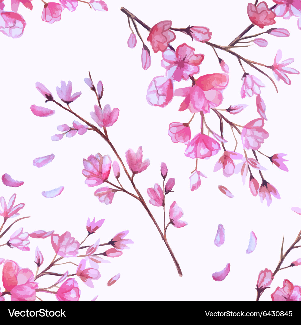 Cherry blossom seamless pattern Royalty Free Vector Image