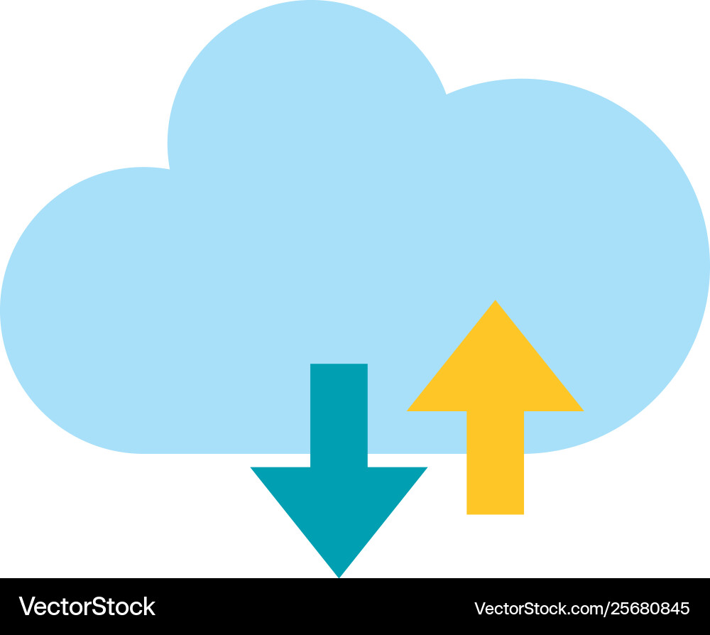 Cloud computing upload and download symbol vector image