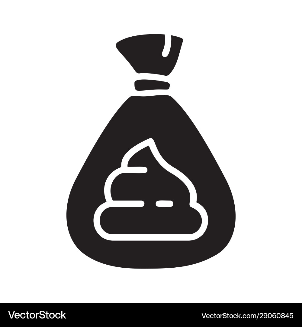 Cutout silhouette hygienic dog bag with poop icon Cutout silhouette hygienic dog bag with poop icon vector image