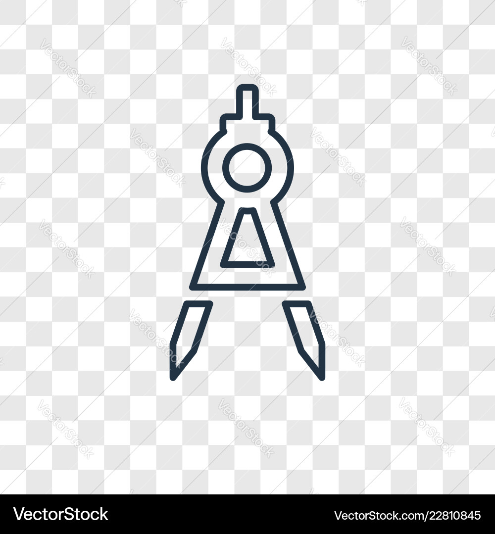 Draw with compass concept linear icon isolated Draw with compass concept linear icon isolated vector image