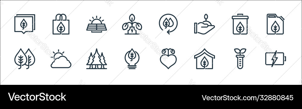 Ecology line icons linear set quality Ecology line icons linear set quality vector image
