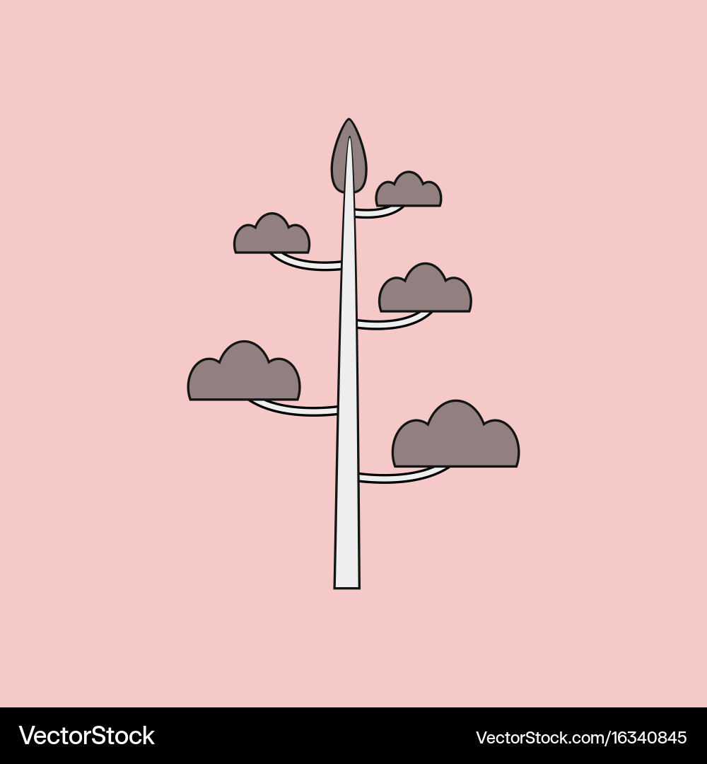 Flat icon design collection simple tree vector image