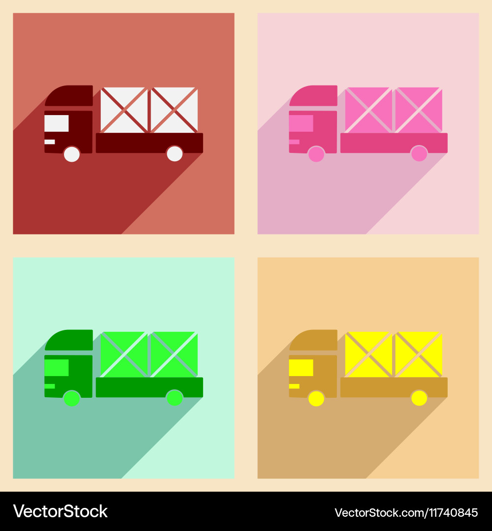 Flat with shadow concept and mobile application vector image