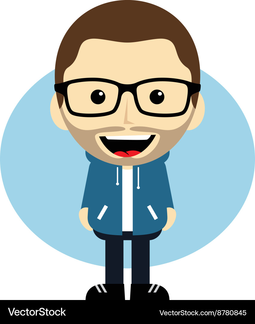 Geek cartoon nerd character Vector Image