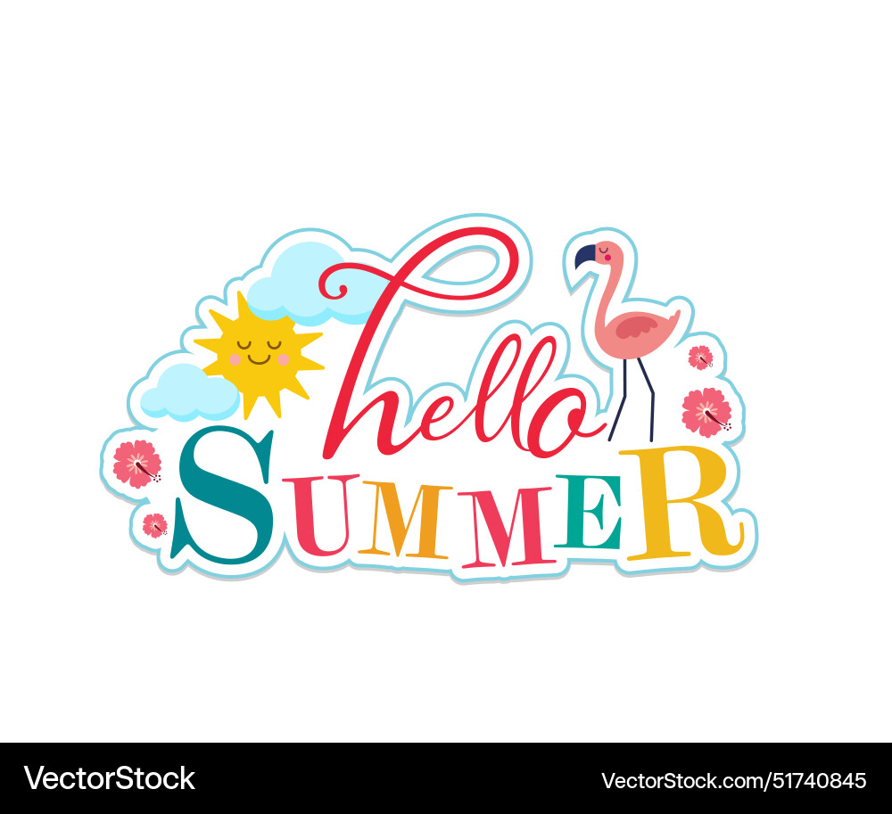 Hello summer editable text effect template Hello summer editable text effect template Vector Image