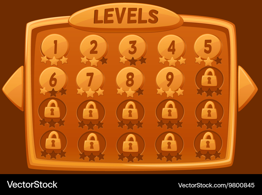 Level selection graphical user interface Vector Image