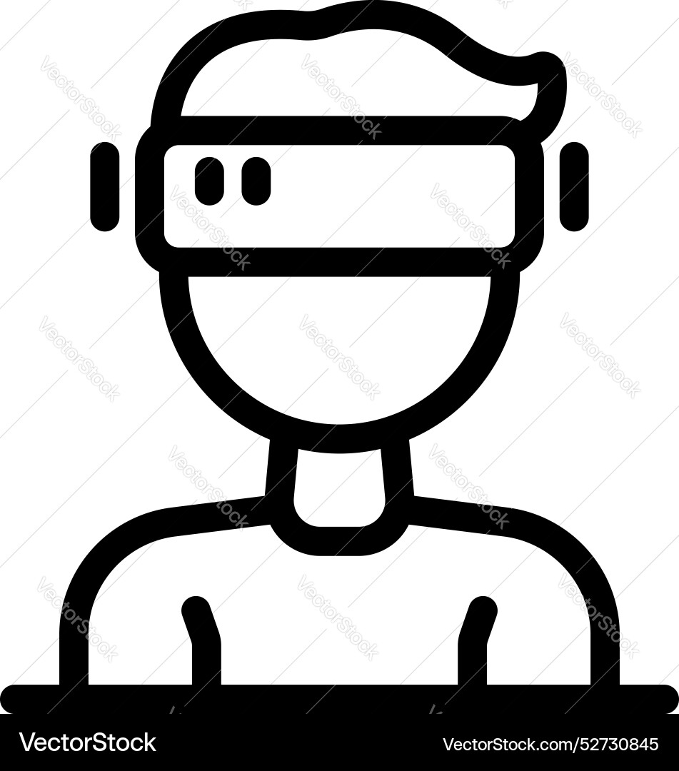 Man experiencing virtual reality using vr headset Man experiencing virtual reality using vr headset vector image