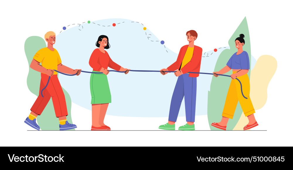 People with rope competition People with rope competition vector image