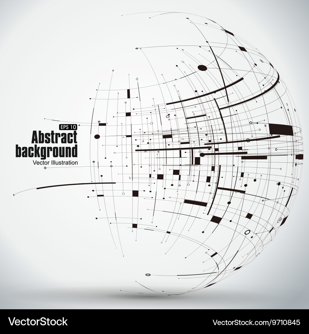 Point and curve constructed the sphere wireframe vector image