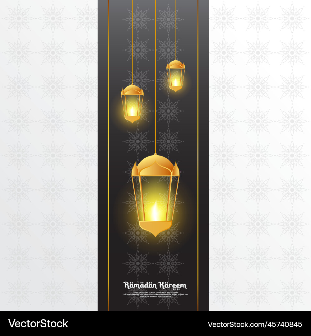 Ramadan background design with lantern elements Vector Image