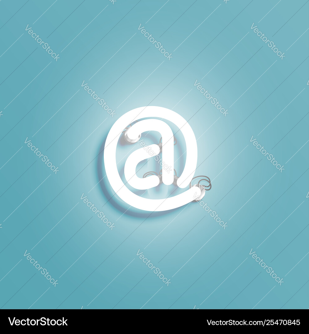 Realistic neon character from a font set Realistic neon character from a font set Vector Image