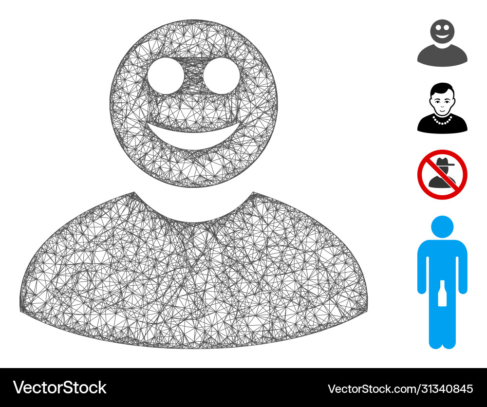 Smiled man web mesh Smiled man web mesh vector image