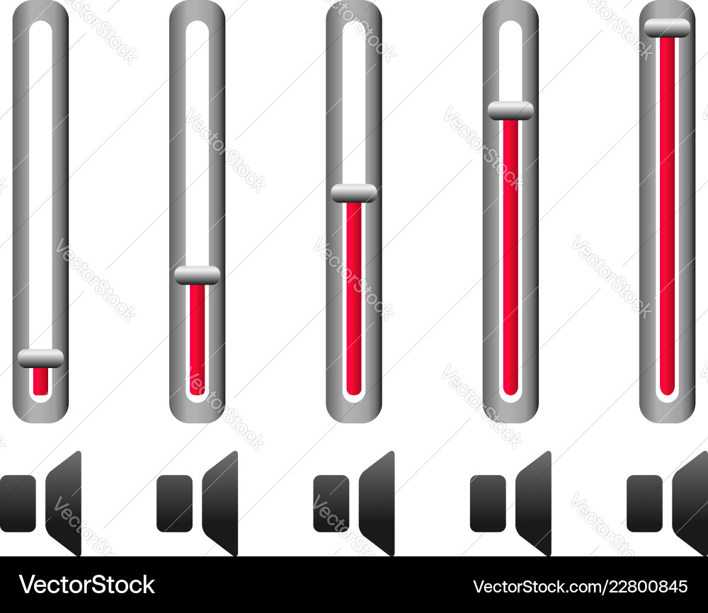 Sound Level UI Elements - Adjusters & Indicators vector image