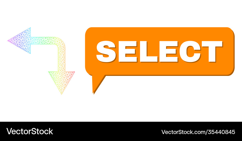 Spectrum mesh gradient bifurcation arrow left down Spectrum mesh gradient bifurcation arrow left down vector image