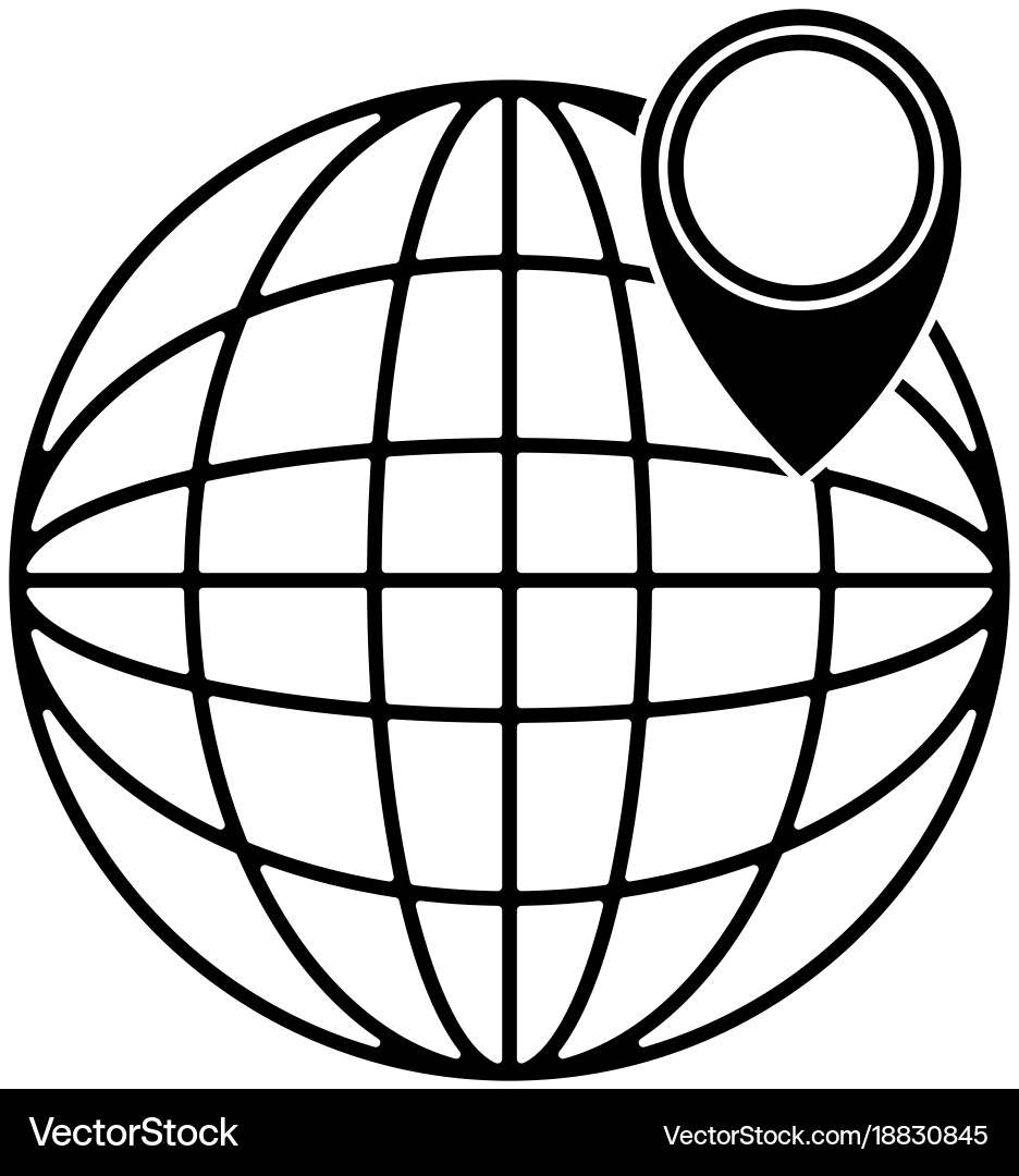 Sphere planet with pointer vector image