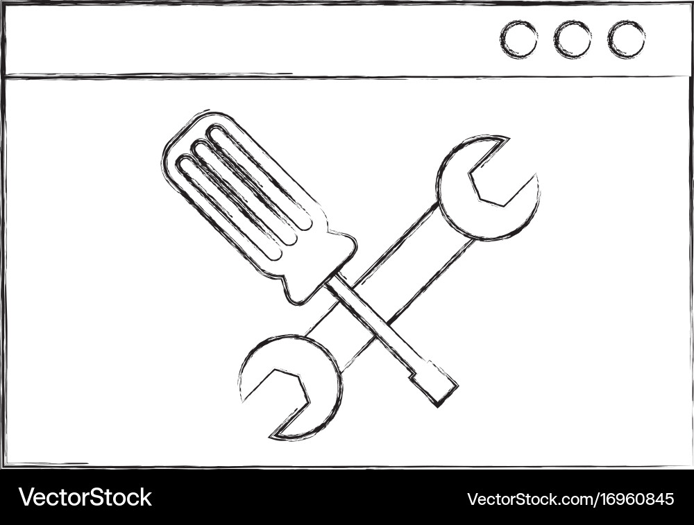 Template computer with tools vector image