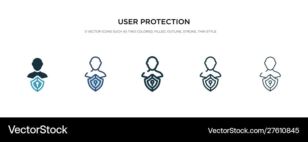 User protection icon in different style two User protection icon in different style two vector image