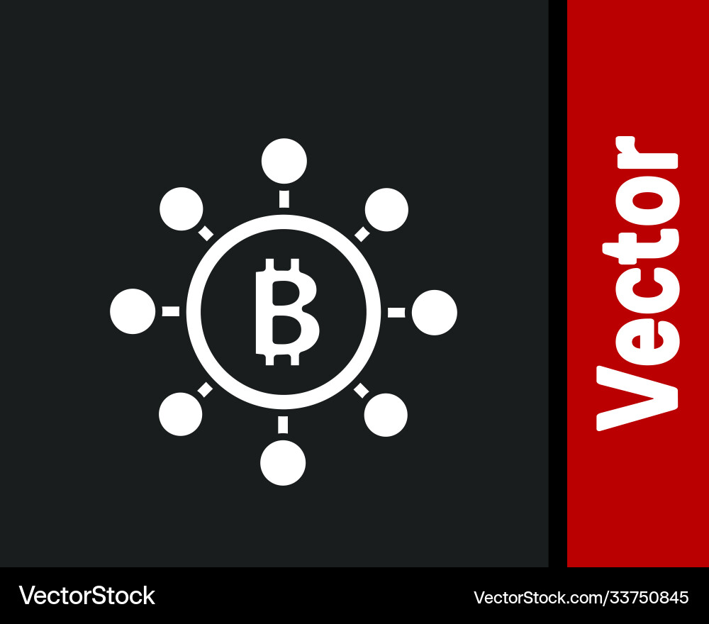White blockchain technology bitcoin icon isolated Vector Image