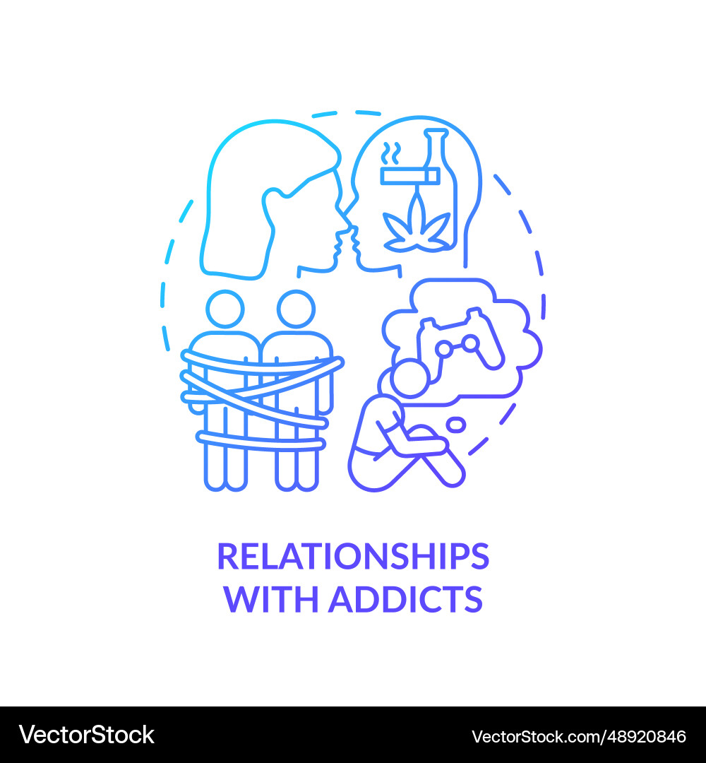 2d gradient icon relationships with addicts vector image