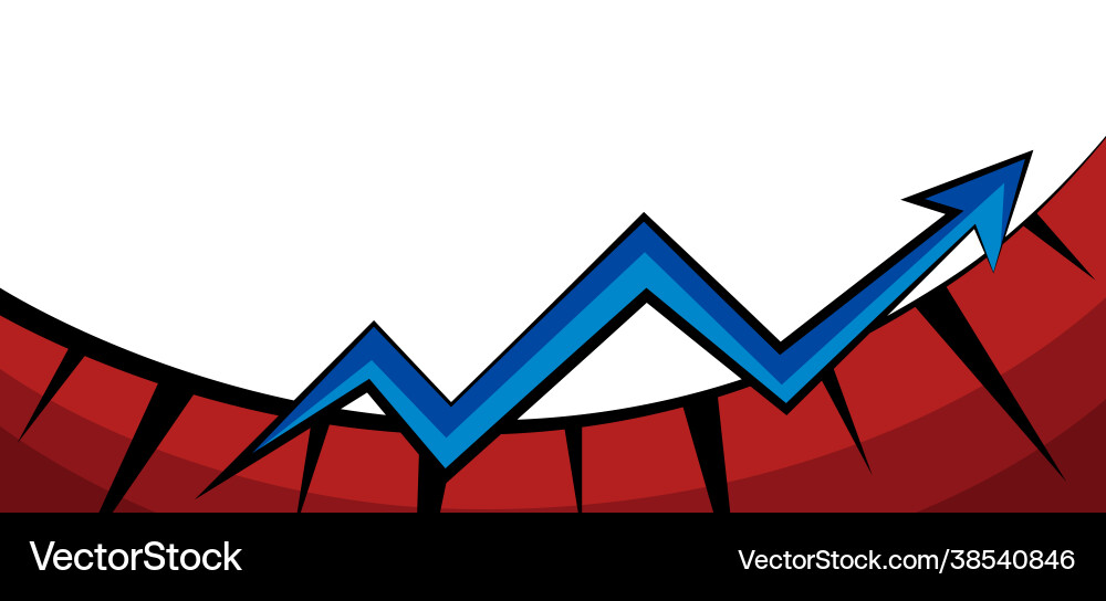 Abstract graph presenting progress moving forward Vector Image