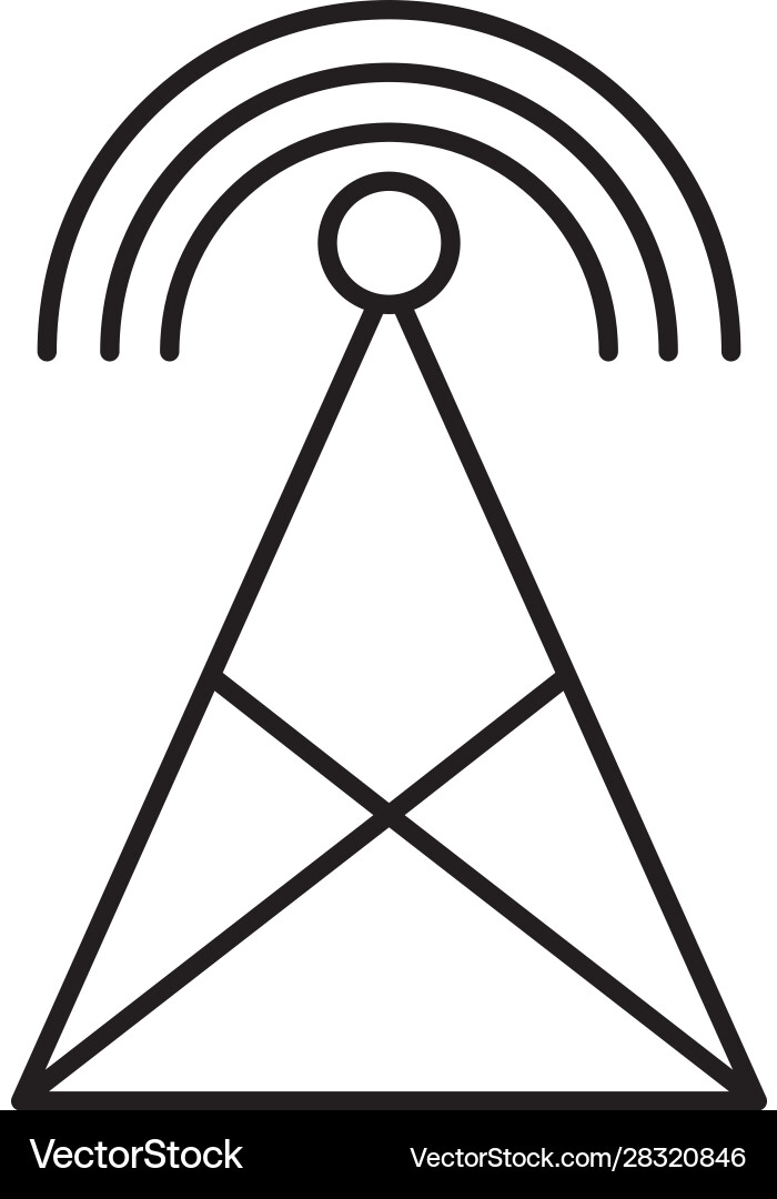 Antena with wifi connection signal vector image