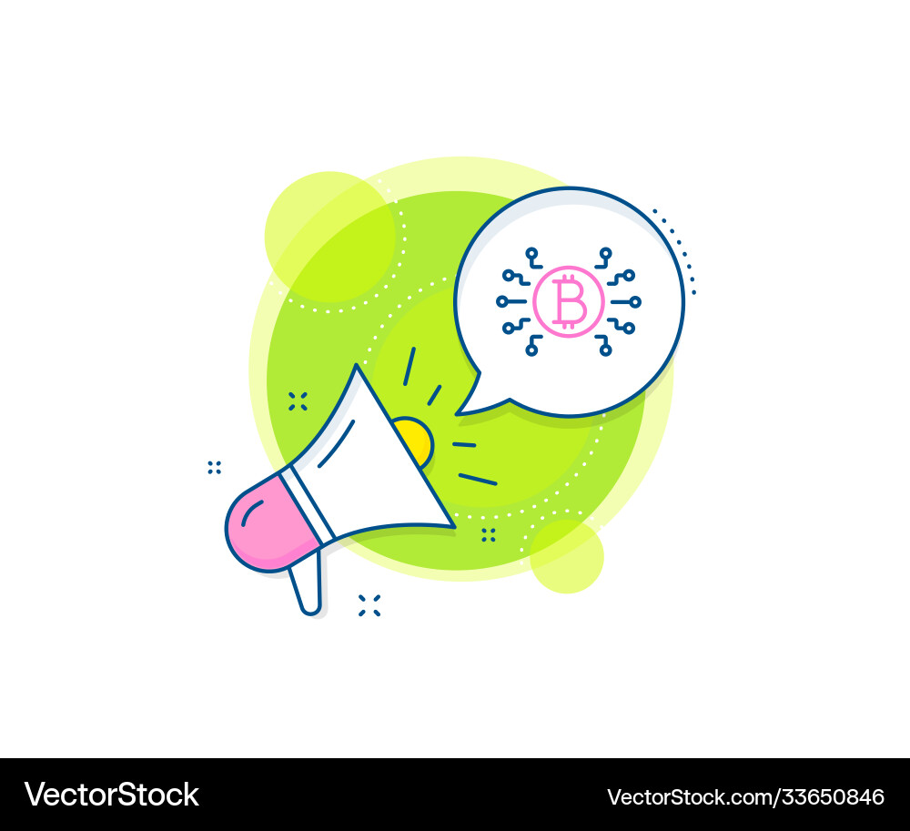 Bitcoin system line icon cryptocurrency scheme Vector Image
