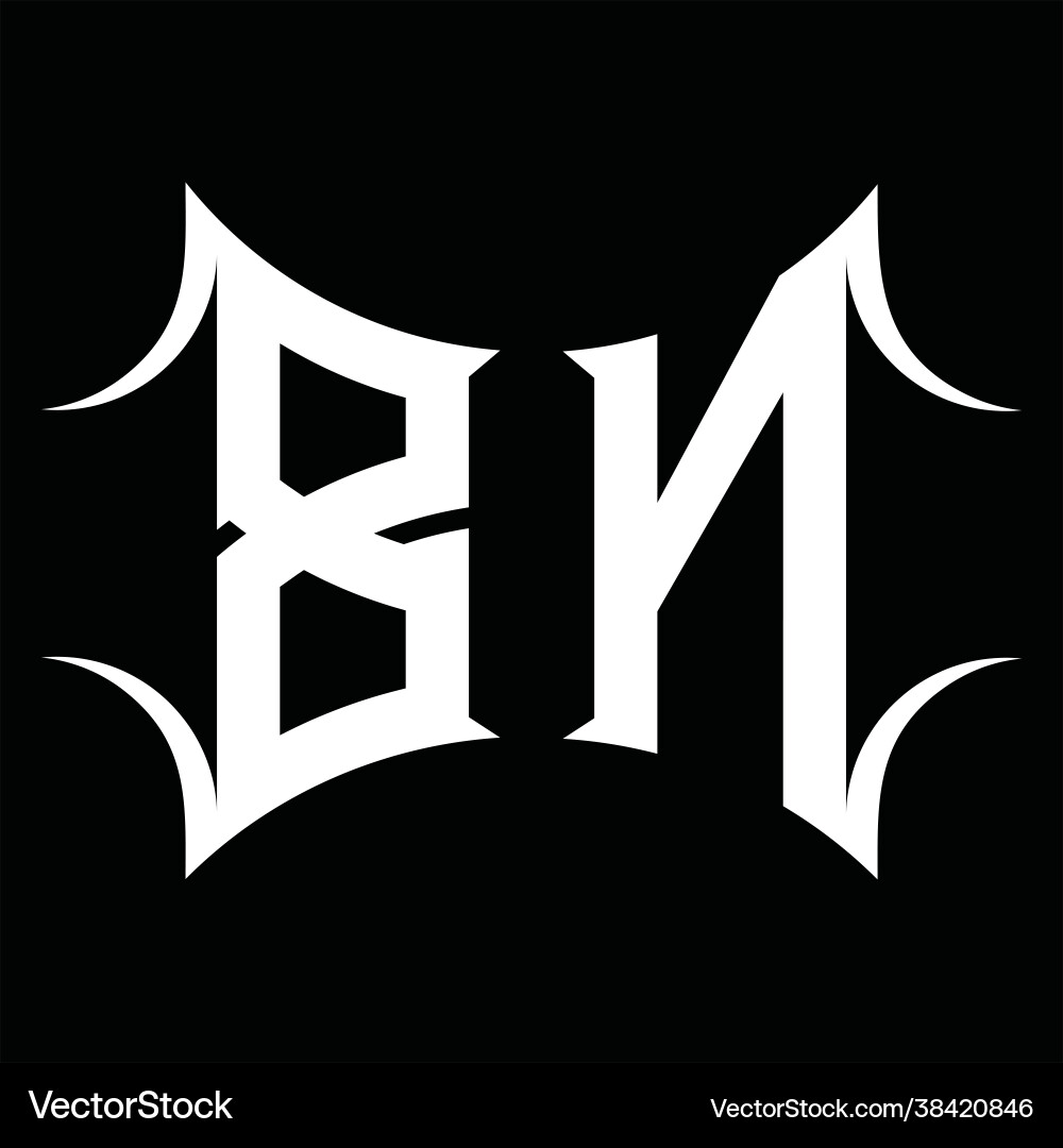 Bn logo monogram with abstract shape design Bn logo monogram with abstract shape design Vector Image