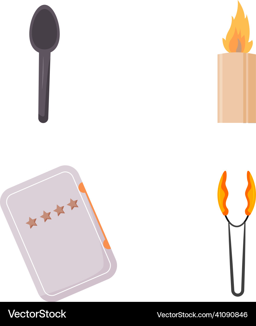 Cafe miscellaneous flat color object set Cafe miscellaneous flat color object set vector image