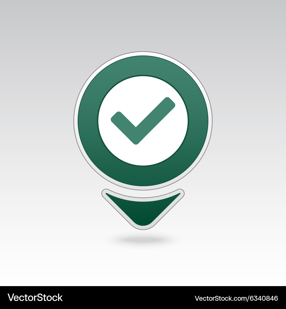 Check pin map icon pointer markers vector image