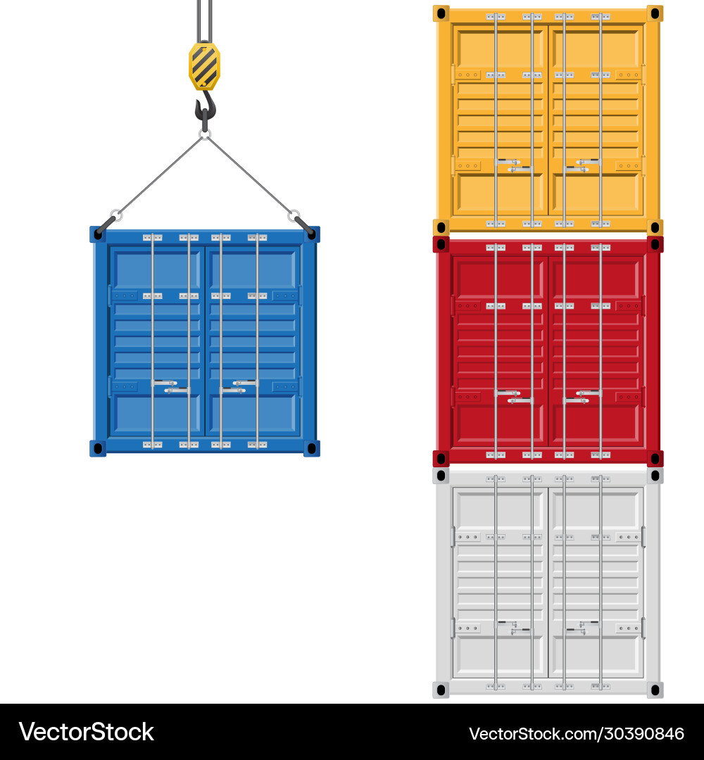 Container hanging on hook Vector Image