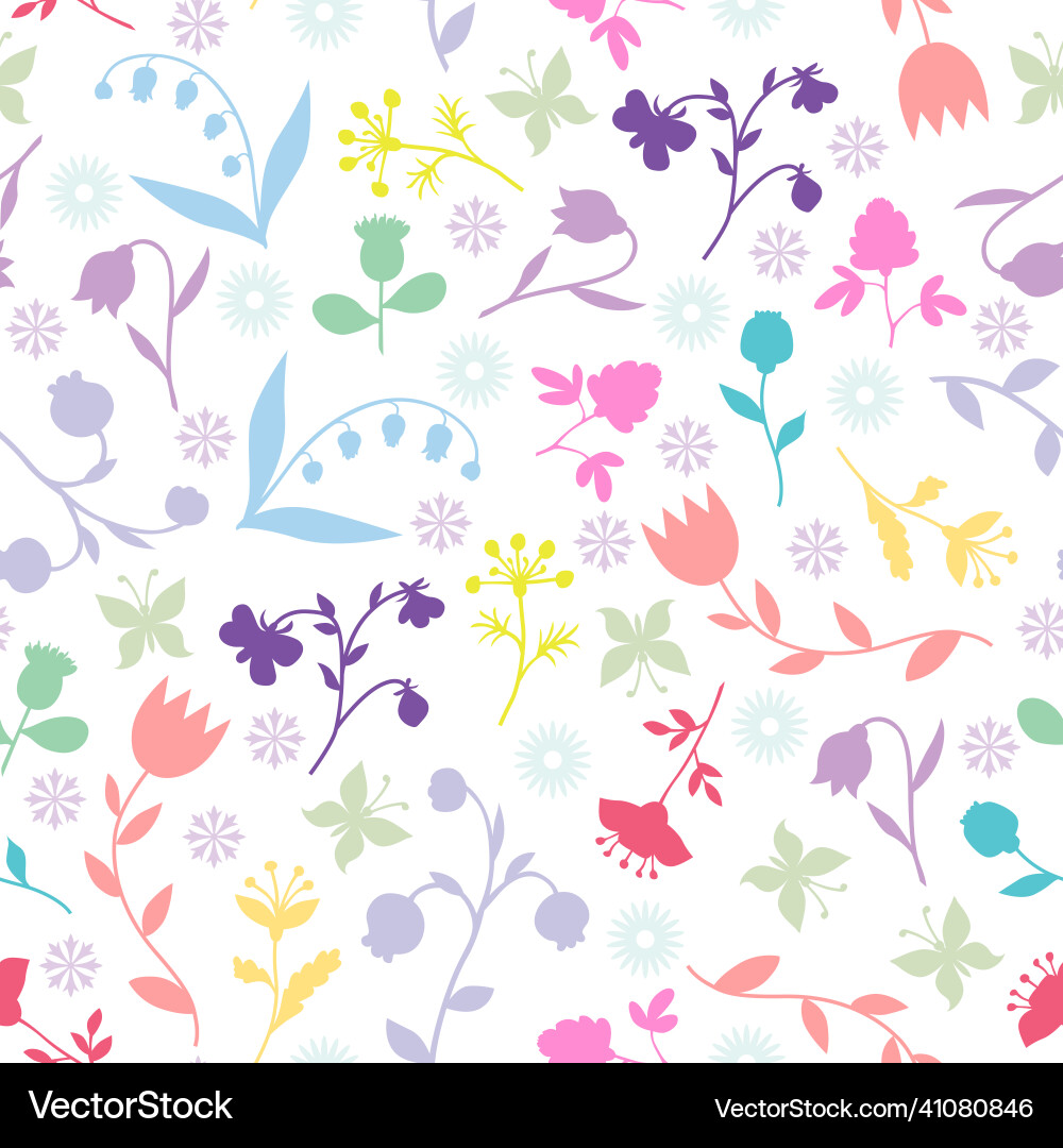 Flowers pattern seamless Vector Image