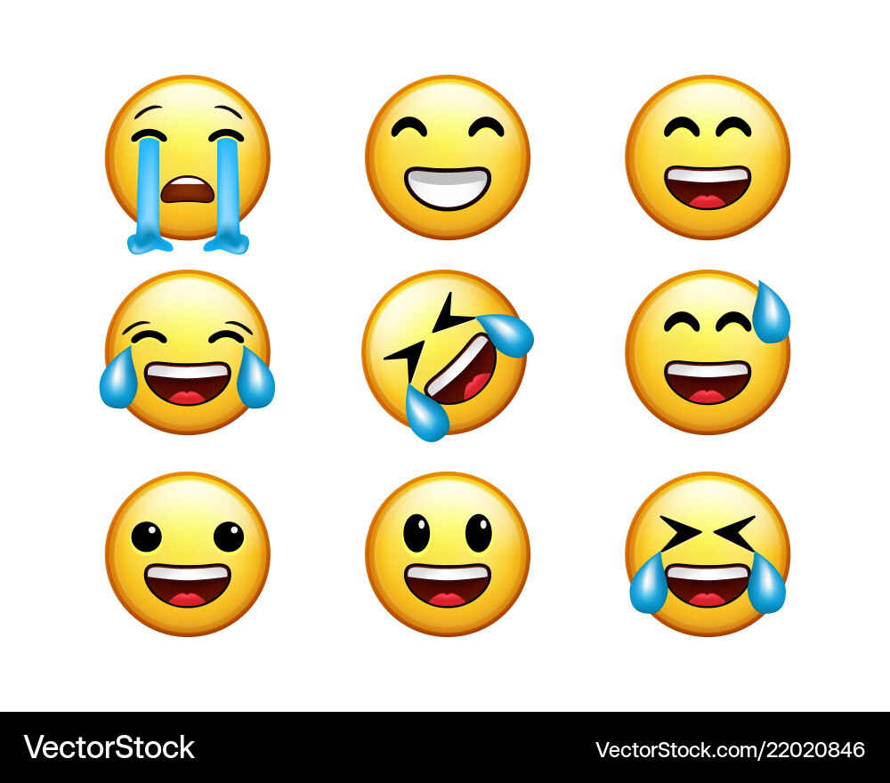 General unicode emoji set for social media General unicode emoji set for social media vector image