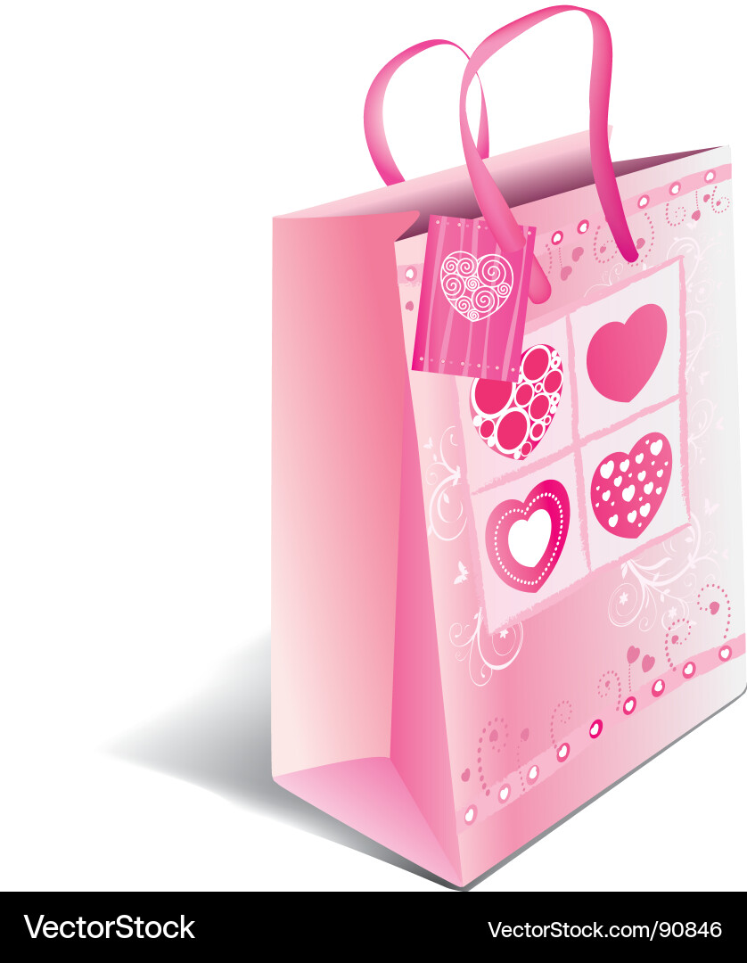 Heart Confetti Gift Packet Vector Image