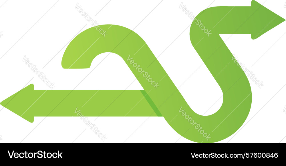 Interlocking arrow icon for path or process vector image