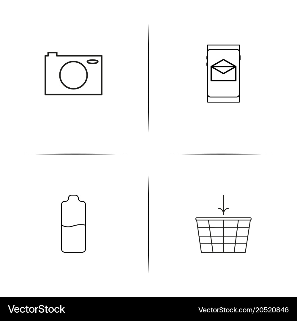 Internet of things simple linear icons set Vector Image