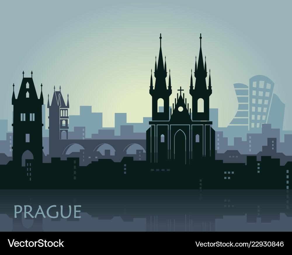 Landschaft der Prague mit Sehenswürdigkeiten abstrakte Skyline Landschaft der Prague mit Sehenswürdigkeiten abstrakte Skyline vektorbild
