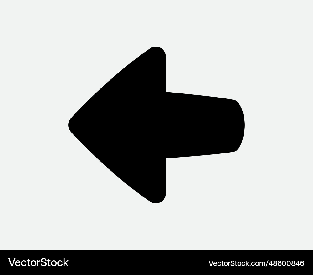 Left arrow icon west side pointer point swipe sign Vector Image