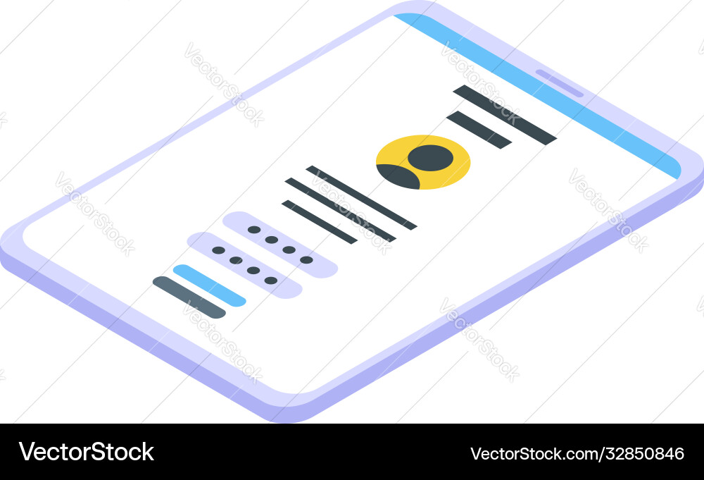 Login password authentication icon isometric Login password authentication icon isometric vector image