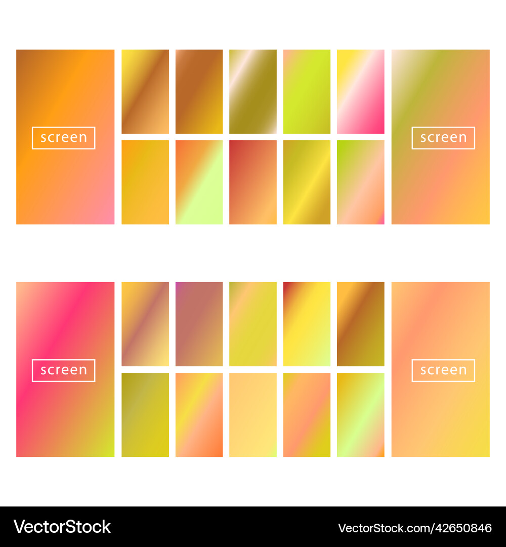 Mobile screen lock display collection of colorful vector image