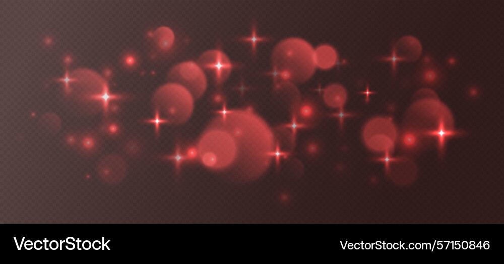 Red bokeh with stars and sparkles shiny overlay Red bokeh with stars and sparkles shiny overlay vector image