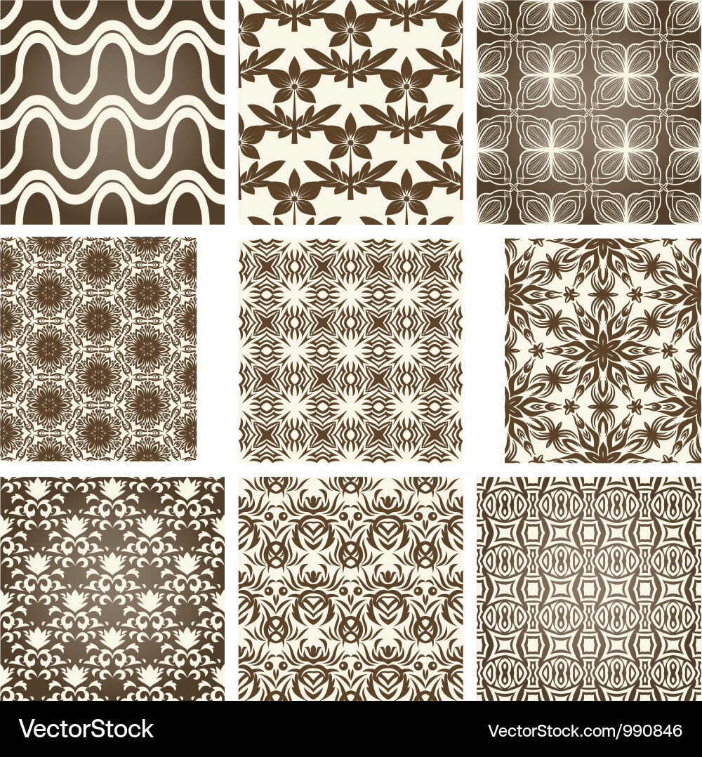 Retro Seamless Pattern Set vector image