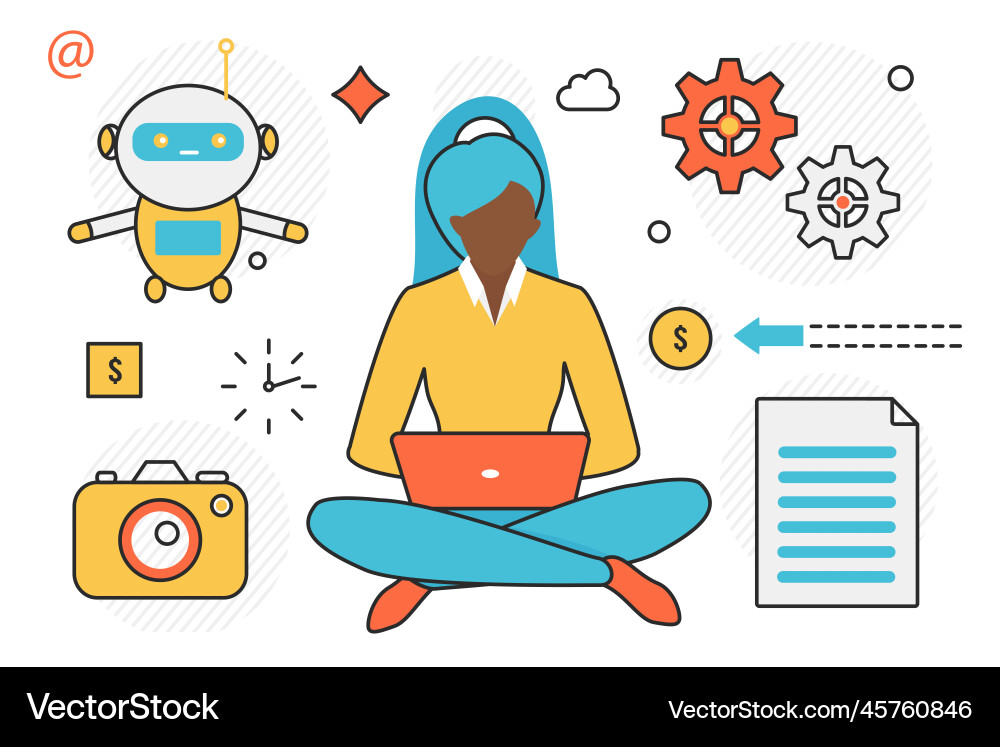 Robotic Technology & Innovation Vector Image
