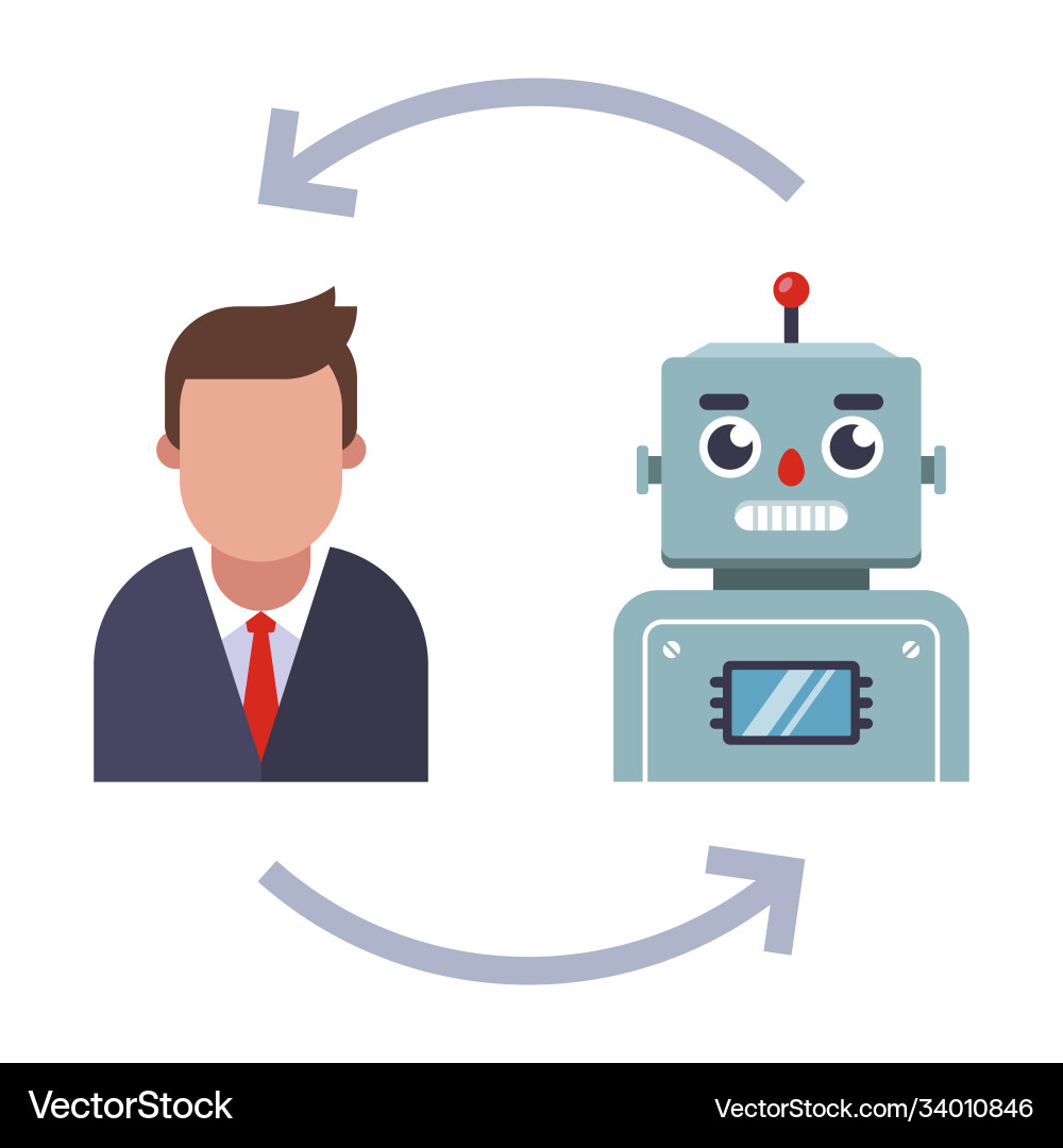 Robots Replacing Humans vector image