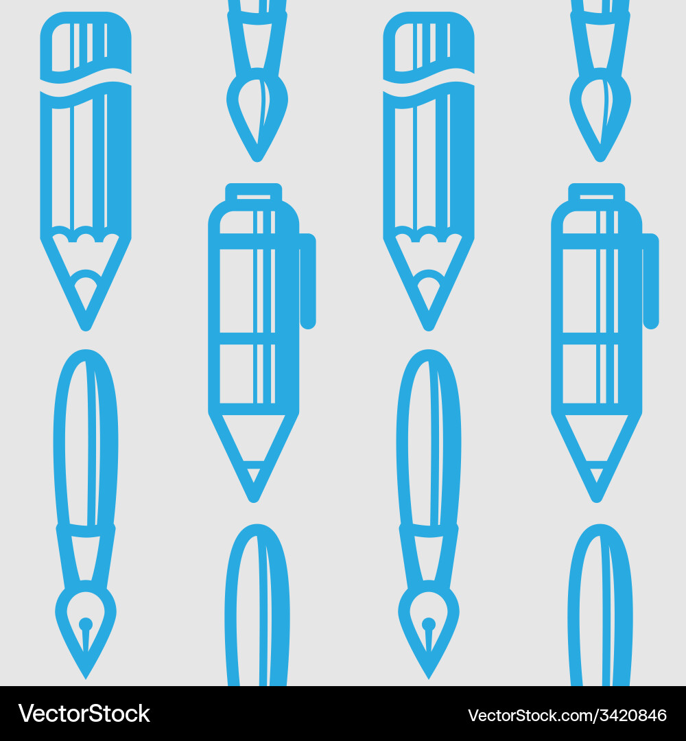 Seamless pattern with drawing and writing tools vector image