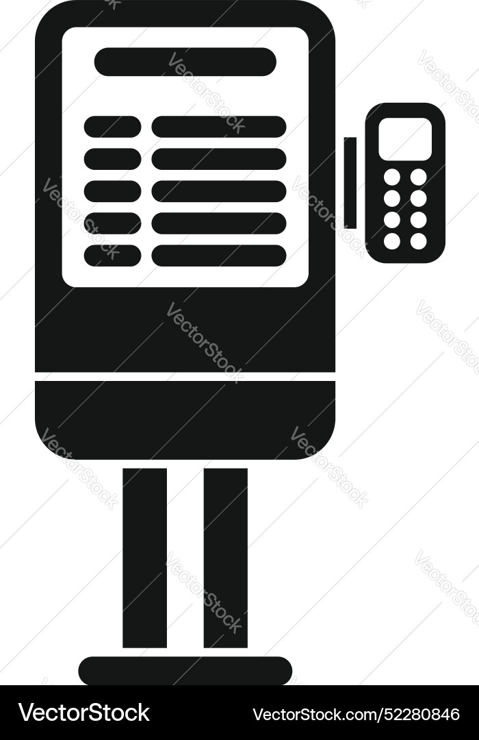 Self ordering interactive kiosk with wireless Self ordering interactive kiosk with wireless vector image