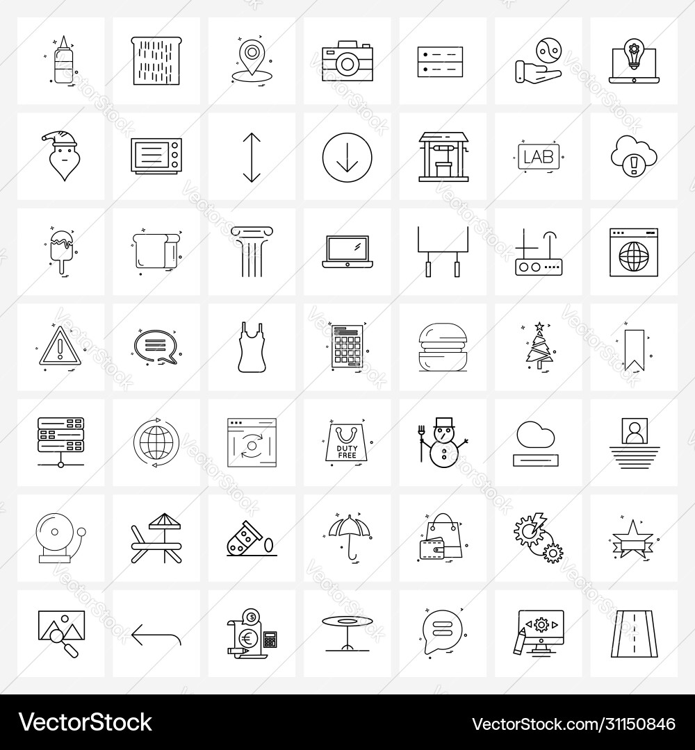 Set 49 universal line icons server cloud Vector Image