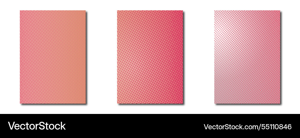 Set of pink gradient halftone background patterns Set of pink gradient halftone background patterns vector image