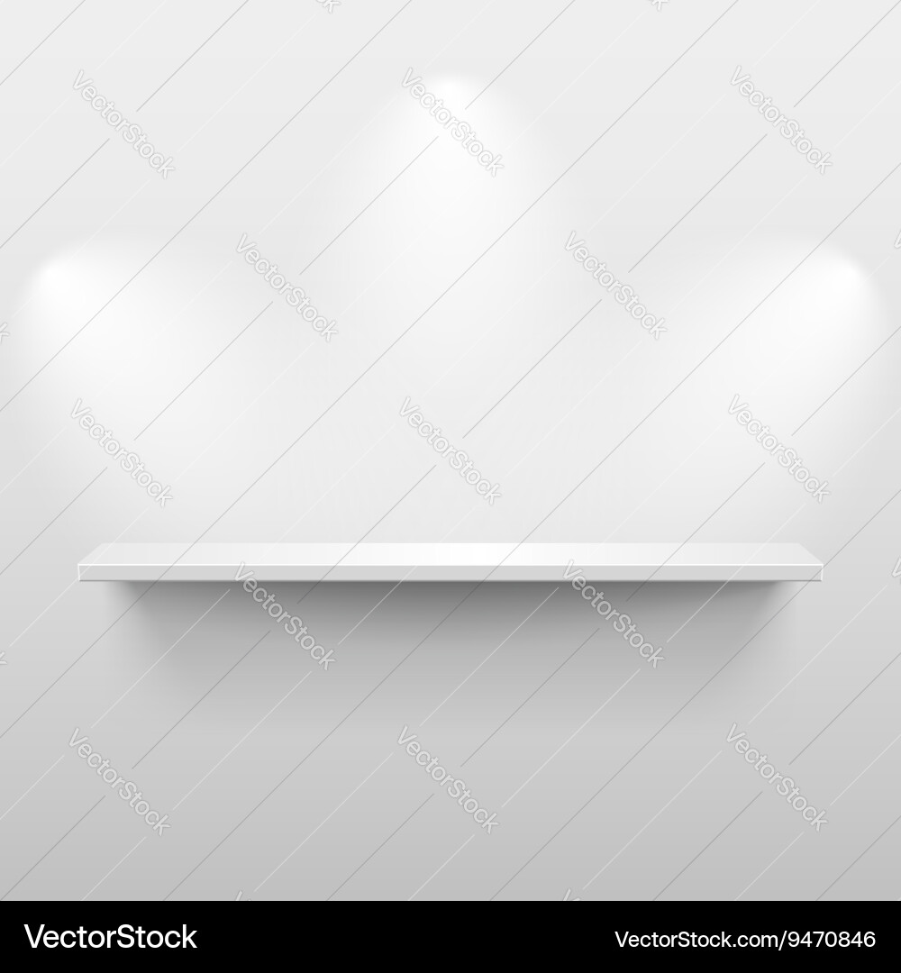 Shelf with shadow in empty white room vector image