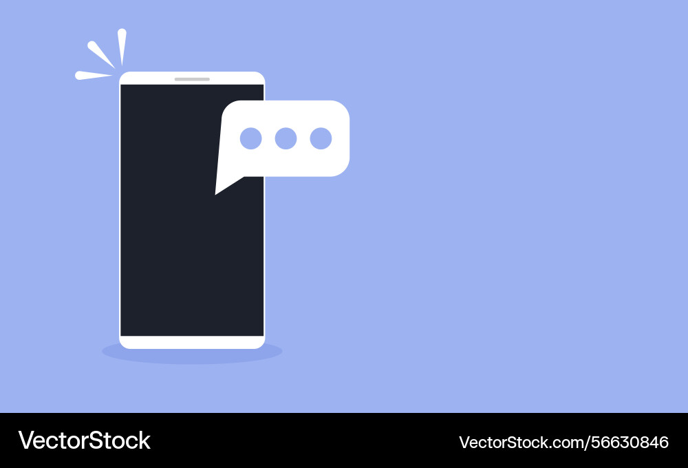 Smartphone with new message notification icon vector image
