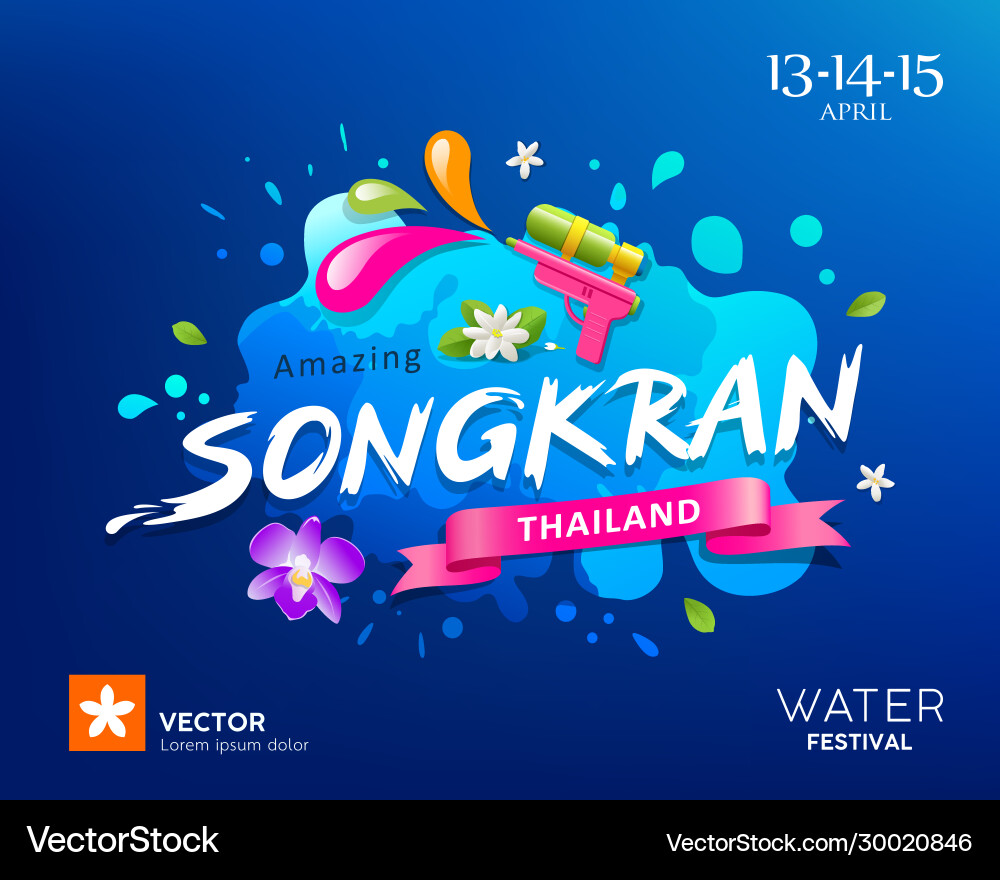 Songkran Water Festival Thailand vector image